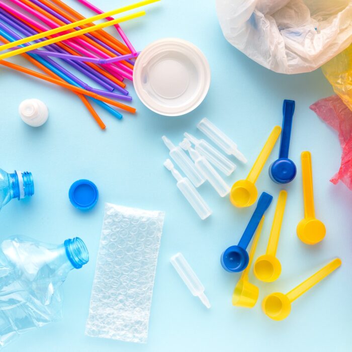 colorful plastic rubbish and garbage pile