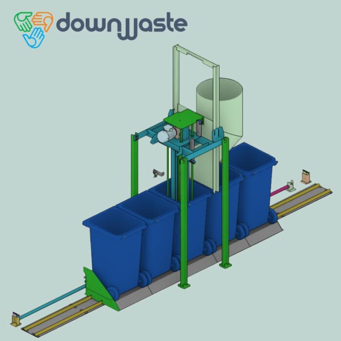 downwaste waste bin feed press cover
